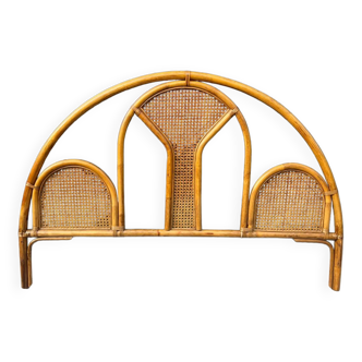 80s headboard in cane wood rattan