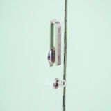 Turquoise Bauhaus three door wardrobe made in 1930s Czechia by Vichr a spol.