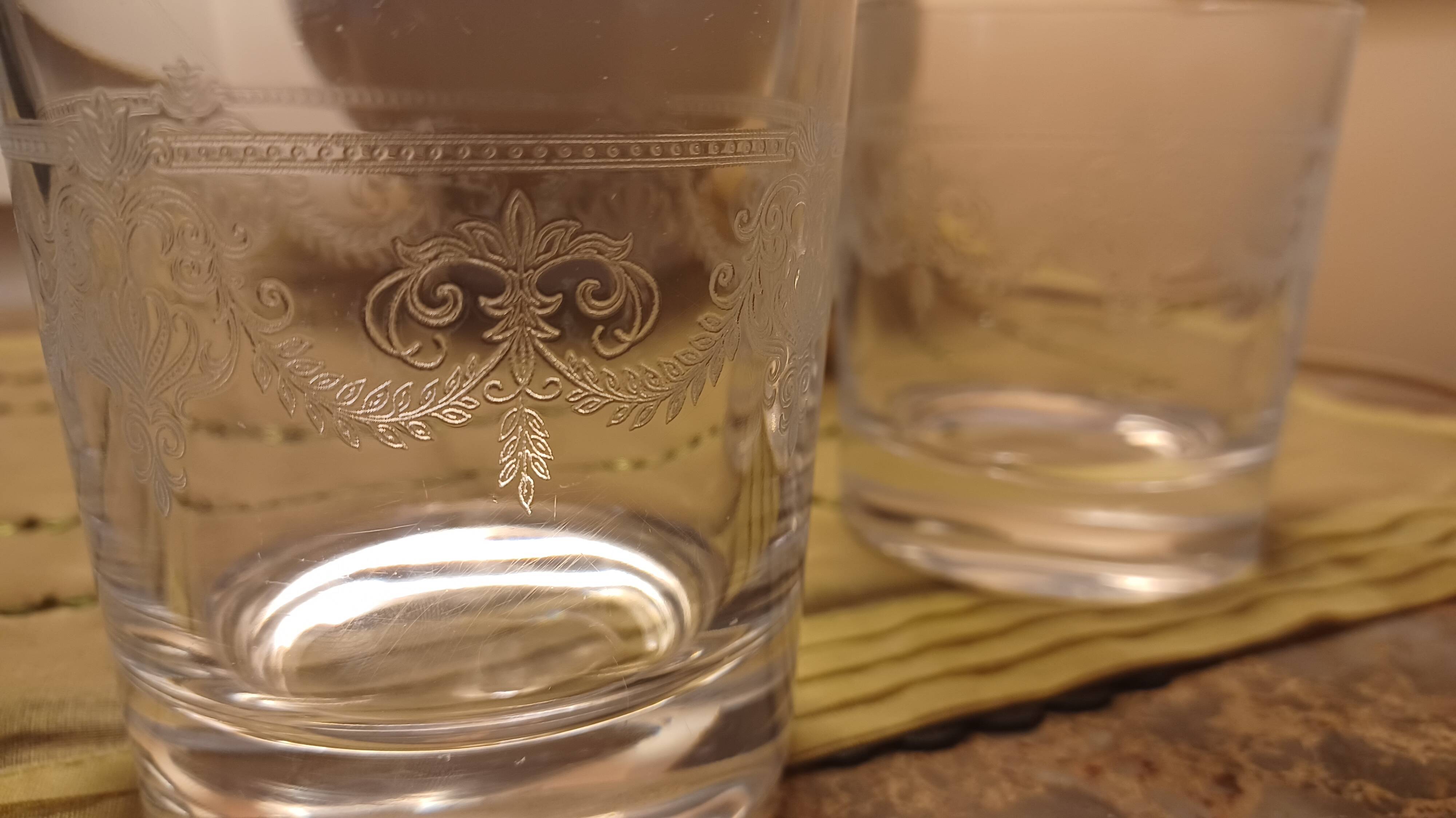 Engraved Crystal Whiskey Glasses