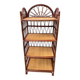 Vintage bamboo and rattan shelf