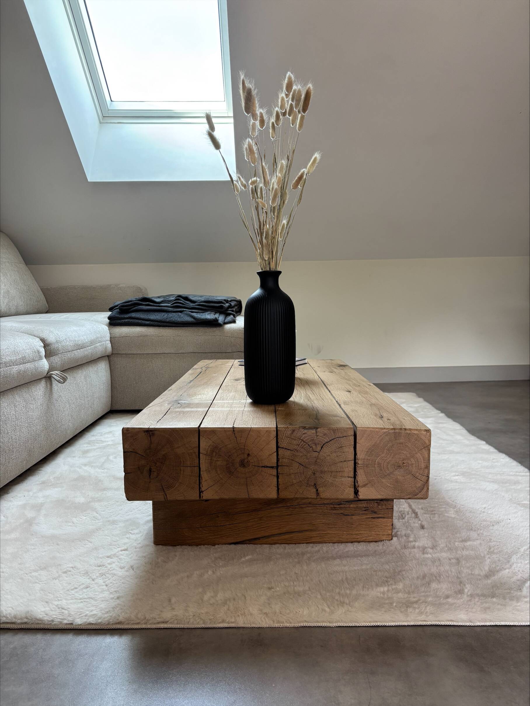 Solid oak coffee table