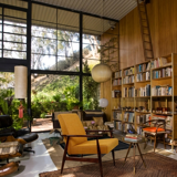 Vintage amber armchair Hermes designed by H. Lis