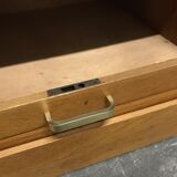 Vintage curtain-shaped binder in light honey-coloured oak