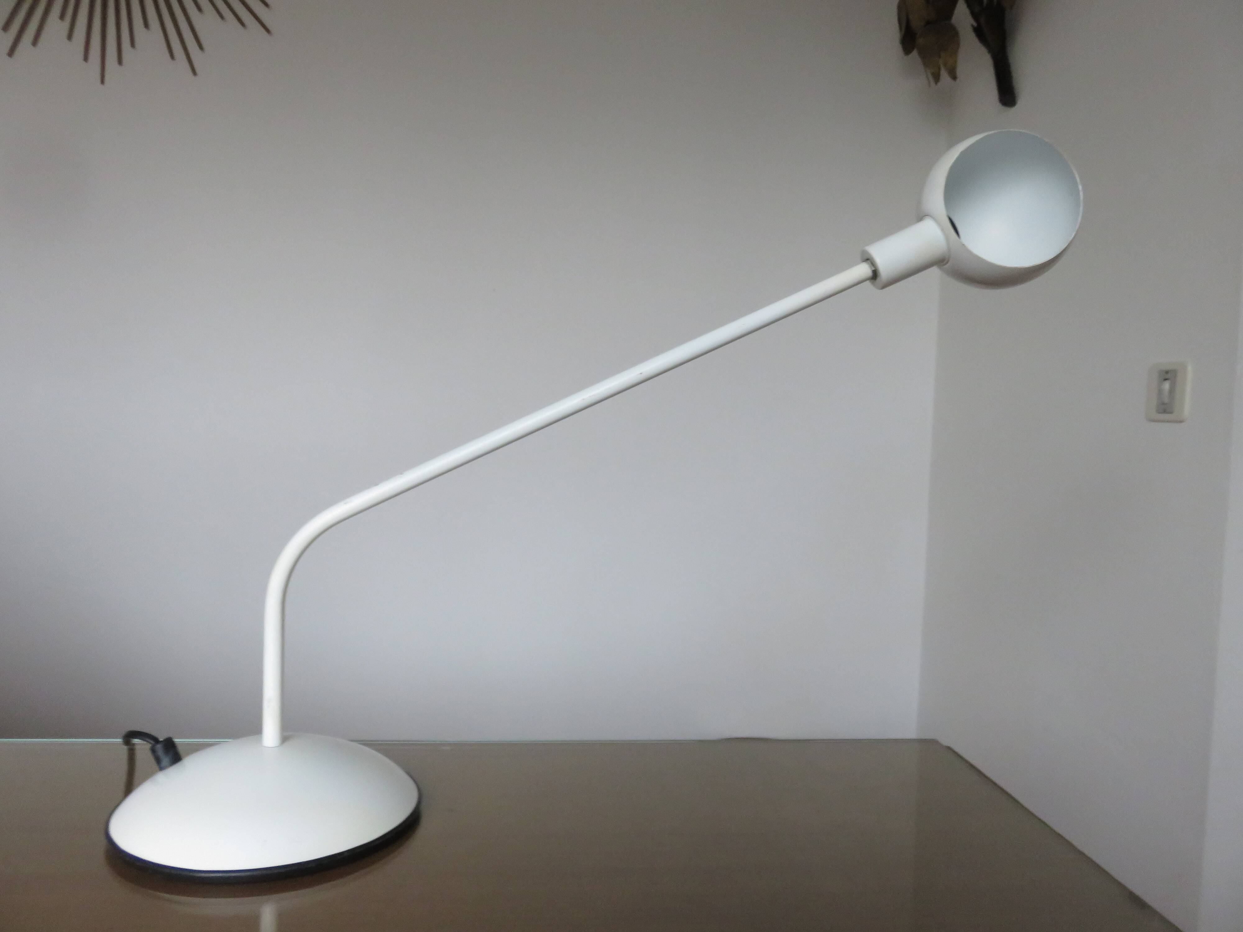 80s white metal desk lamp