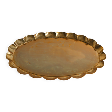 Hollywood Regency Oval Brass Tray by Arvid Johansson, Arvika Konstsmide, Sweden