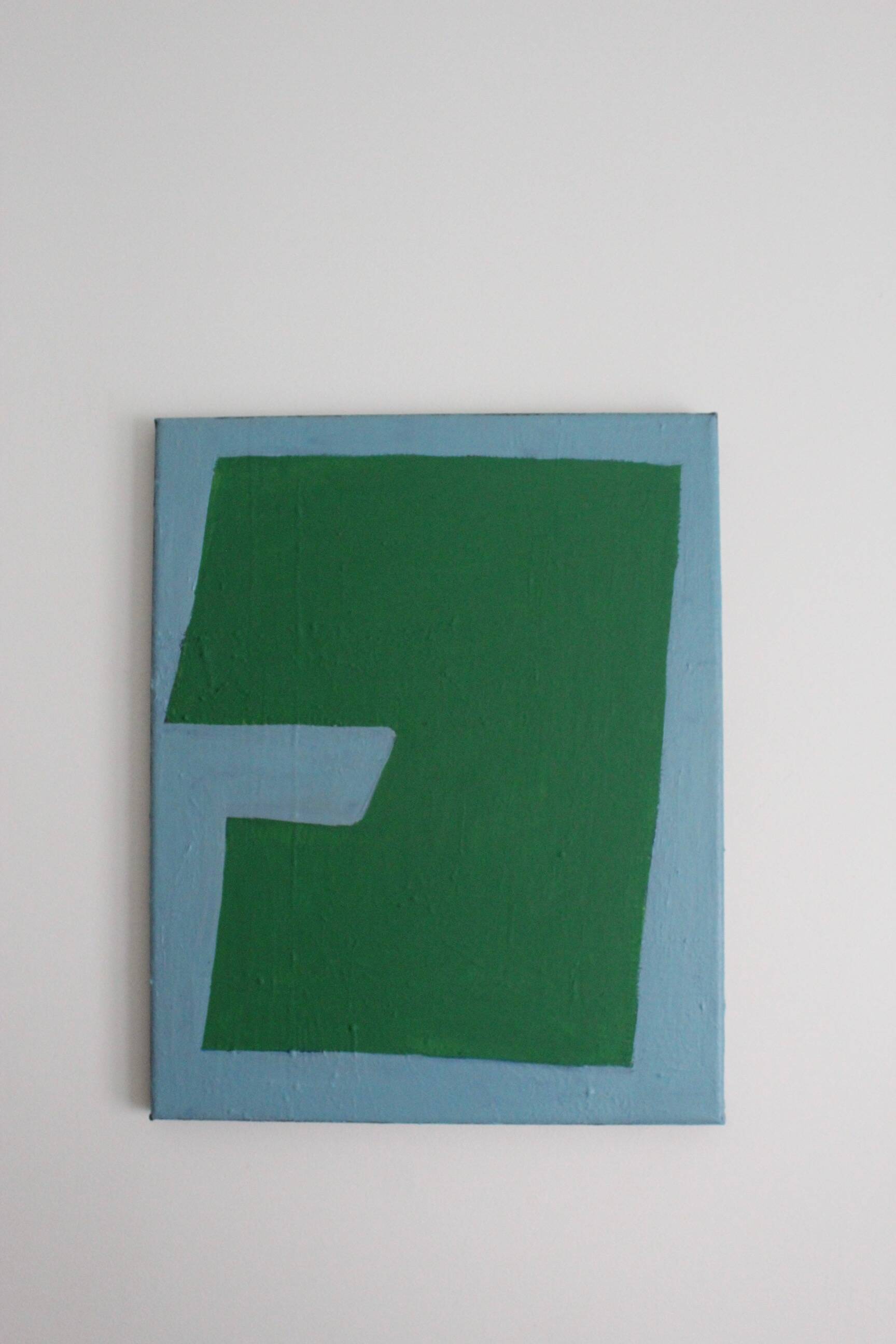 Minimalist abstract "silent contrast" blue green by Bodasca