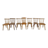 Set of 7 antique bistro chairs