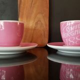 CAFFE VERGNANO 1882 Set of 6 Espresso Cups - Rose Porcelain Saucers