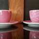 CAFFE VERGNANO 1882 Set of 6 Espresso Cups - Rose Porcelain Saucers
