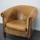 Vintage club chair in cognac-coloured leather Netherlands