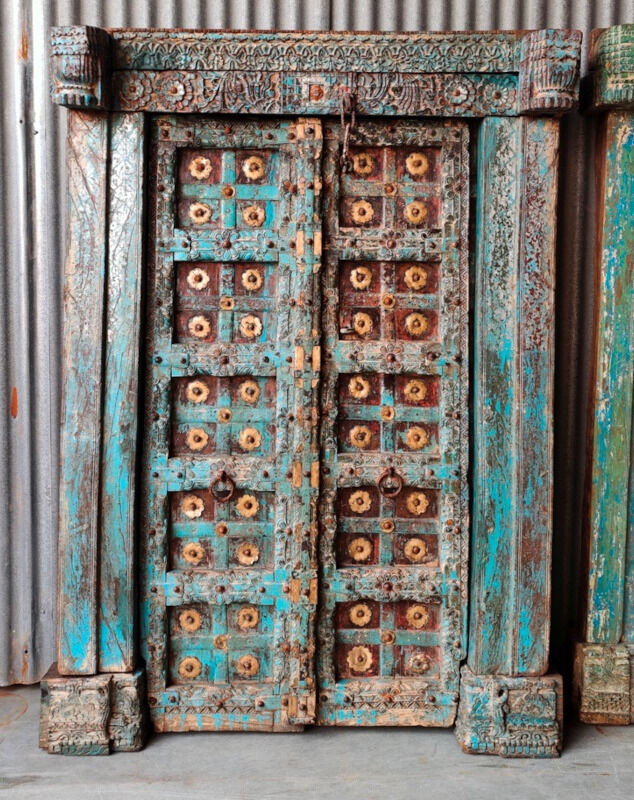 Indian door in old teak