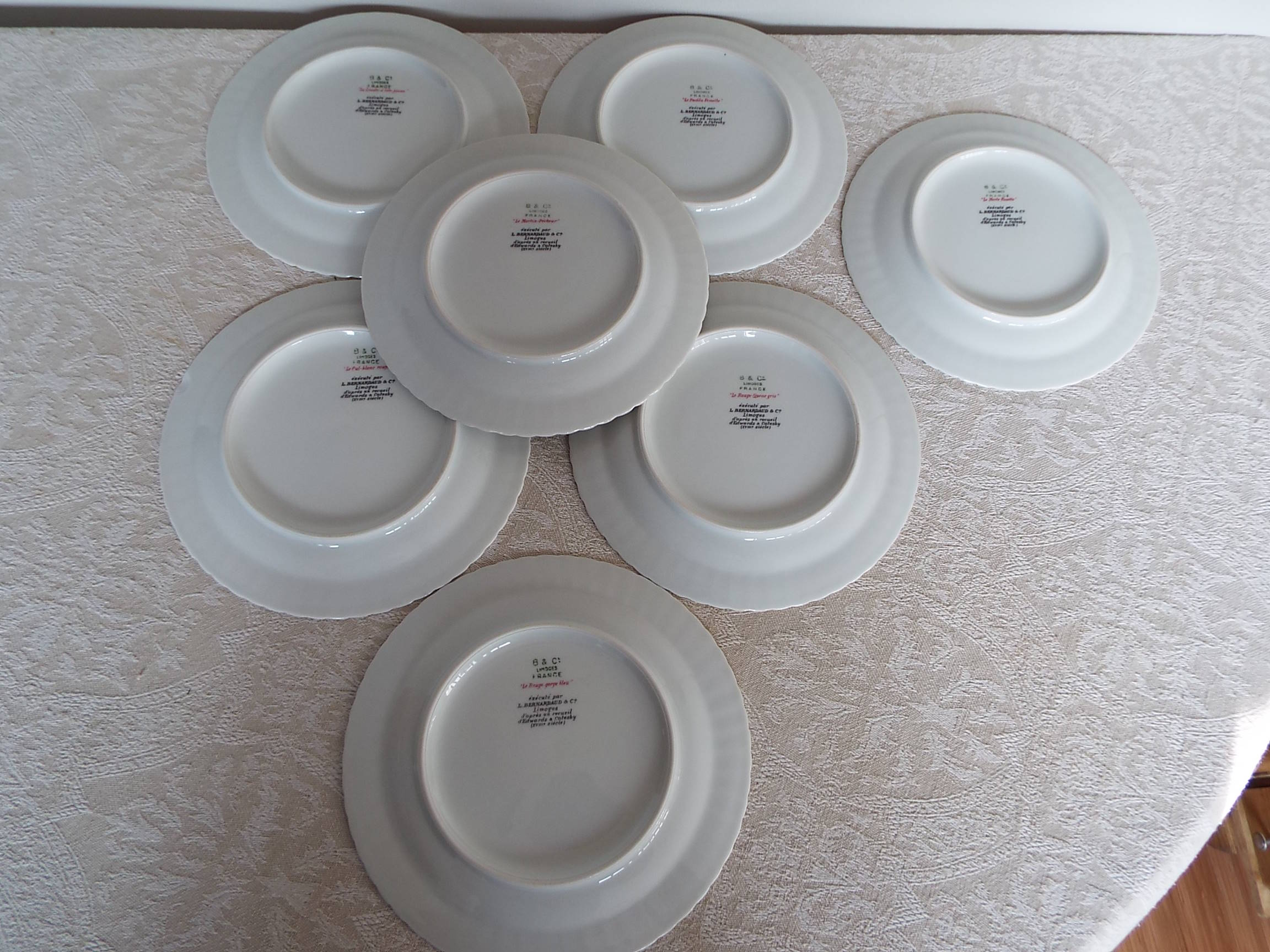7 bird dessert plates