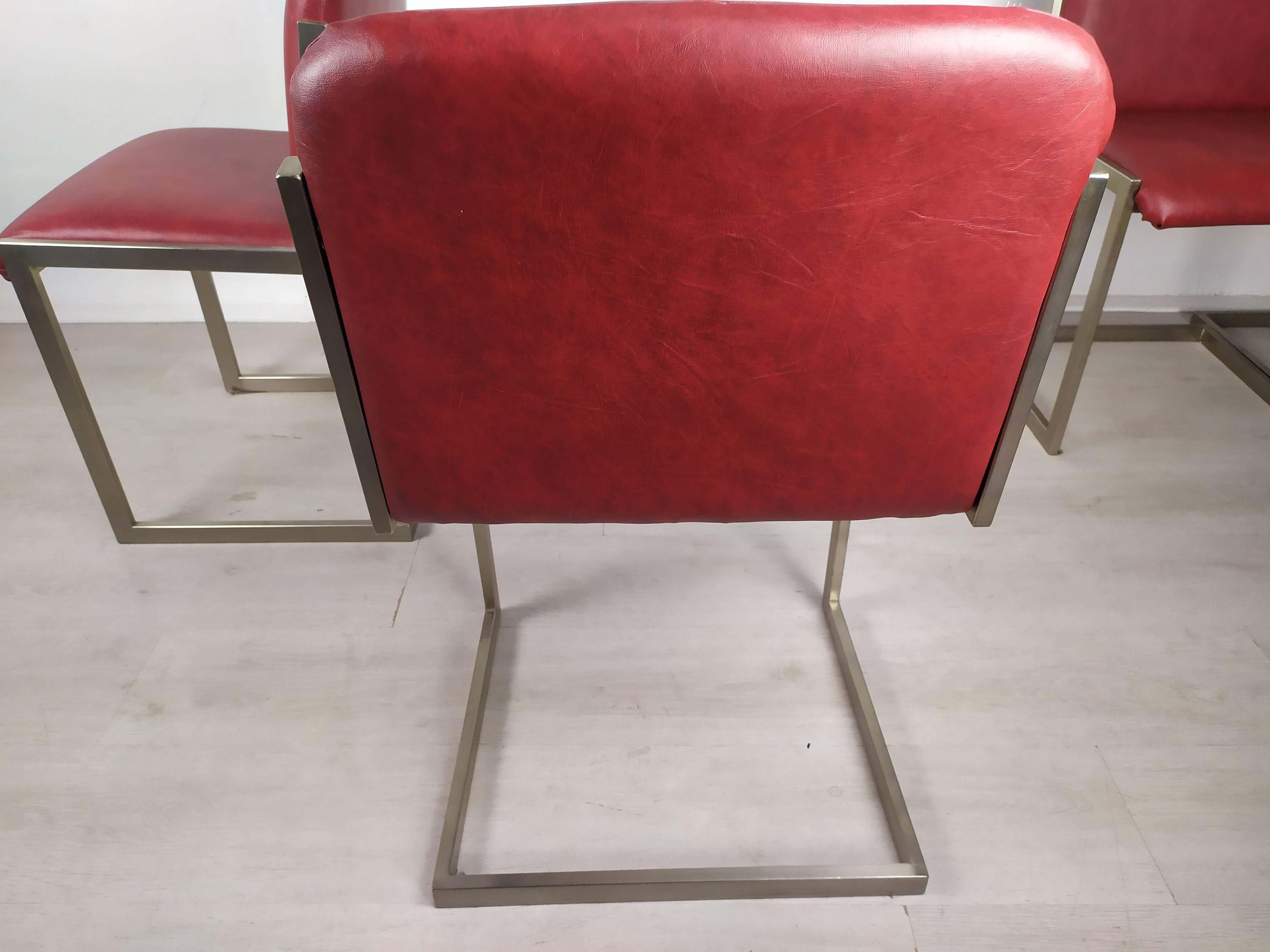 Table design marbre 6 chaises 1970