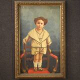 Peinture italienne portrait d'enfant signée et datée