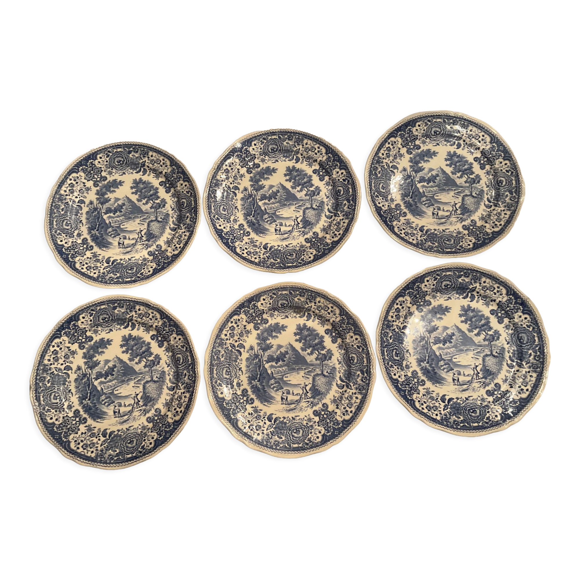 6 flat plates, Burgeland, Villeroy and boch