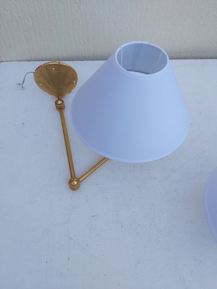 Pair of gilded bronze wall lamps