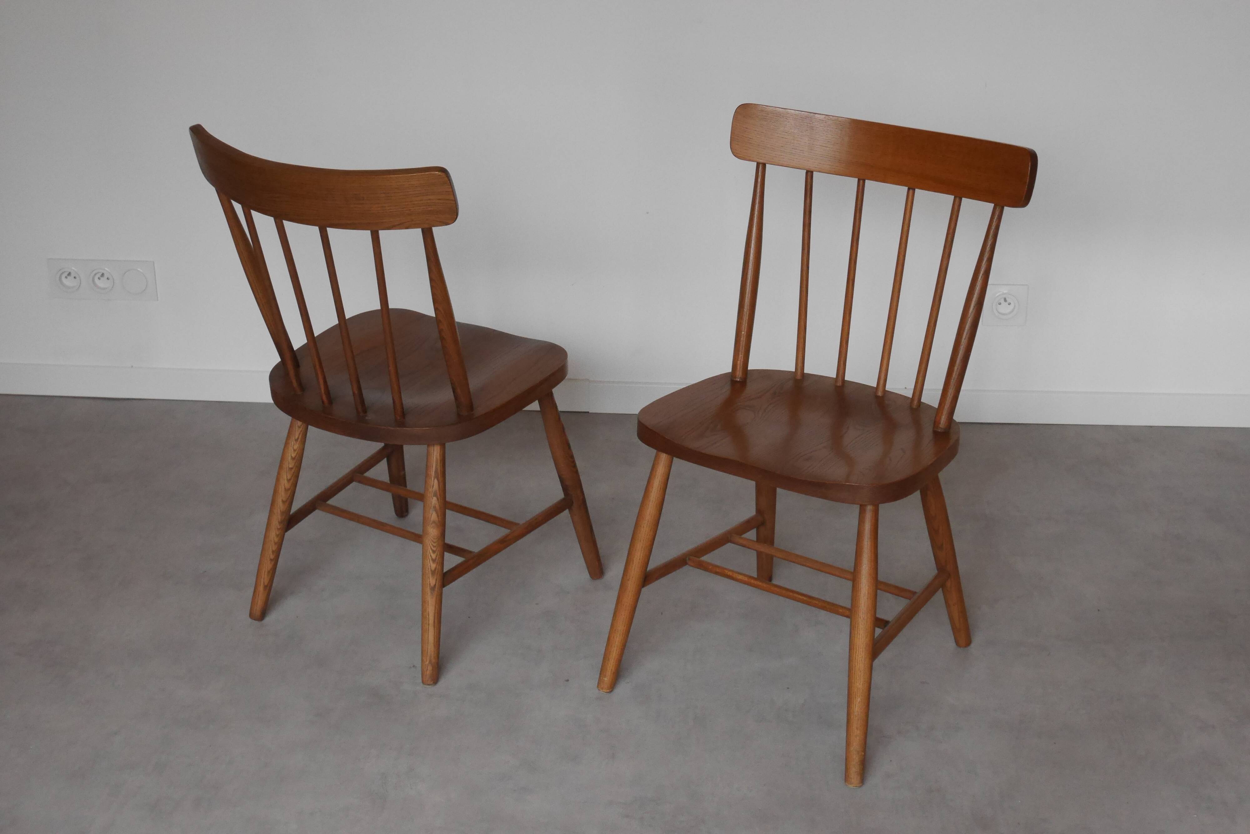 2 american walnut chairs