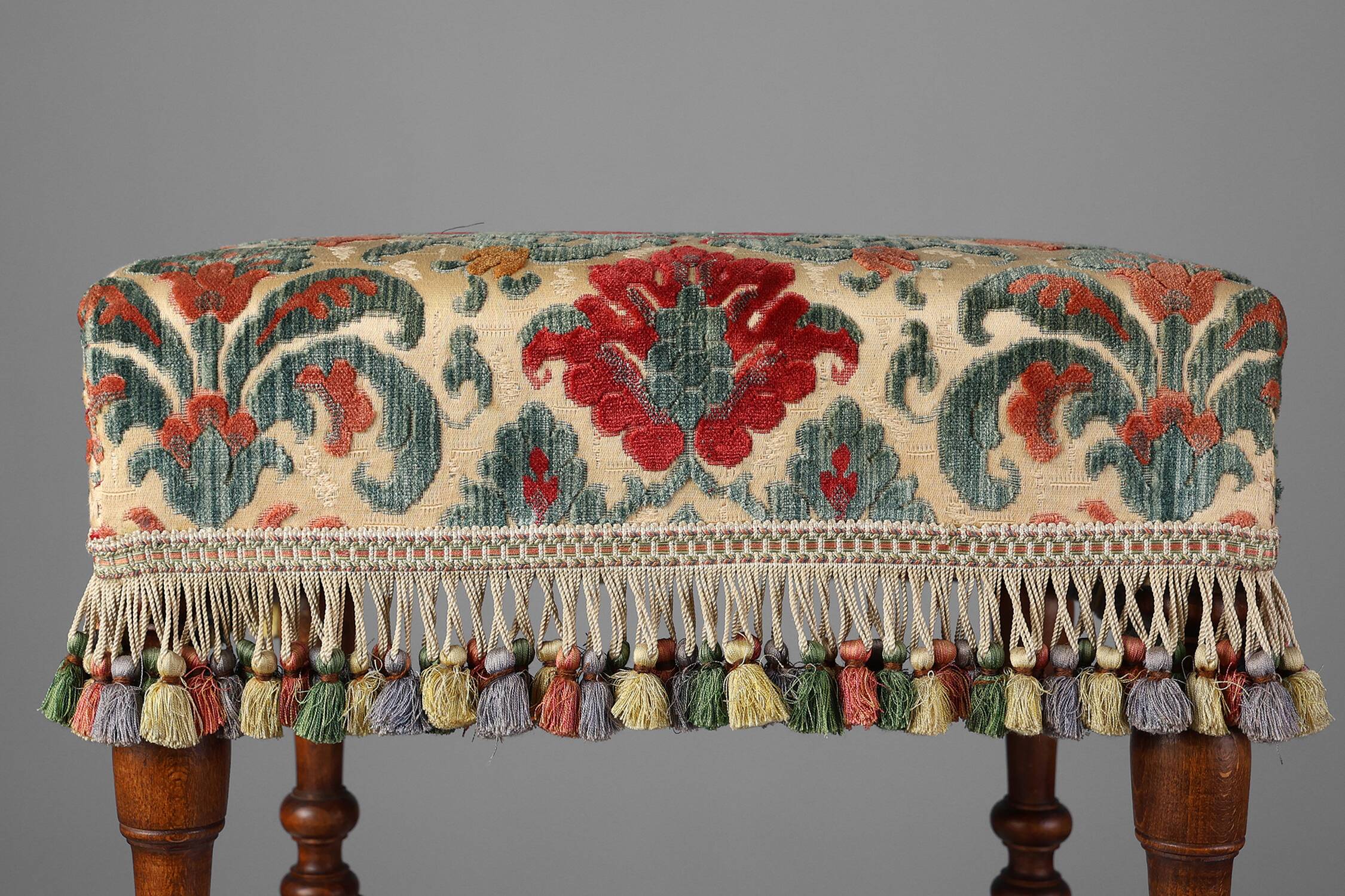 Early 20th Century Wood & Fabric footstool, France