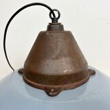 Industrial Grey Enamel and Cast Iron Pendant Light, 1960s