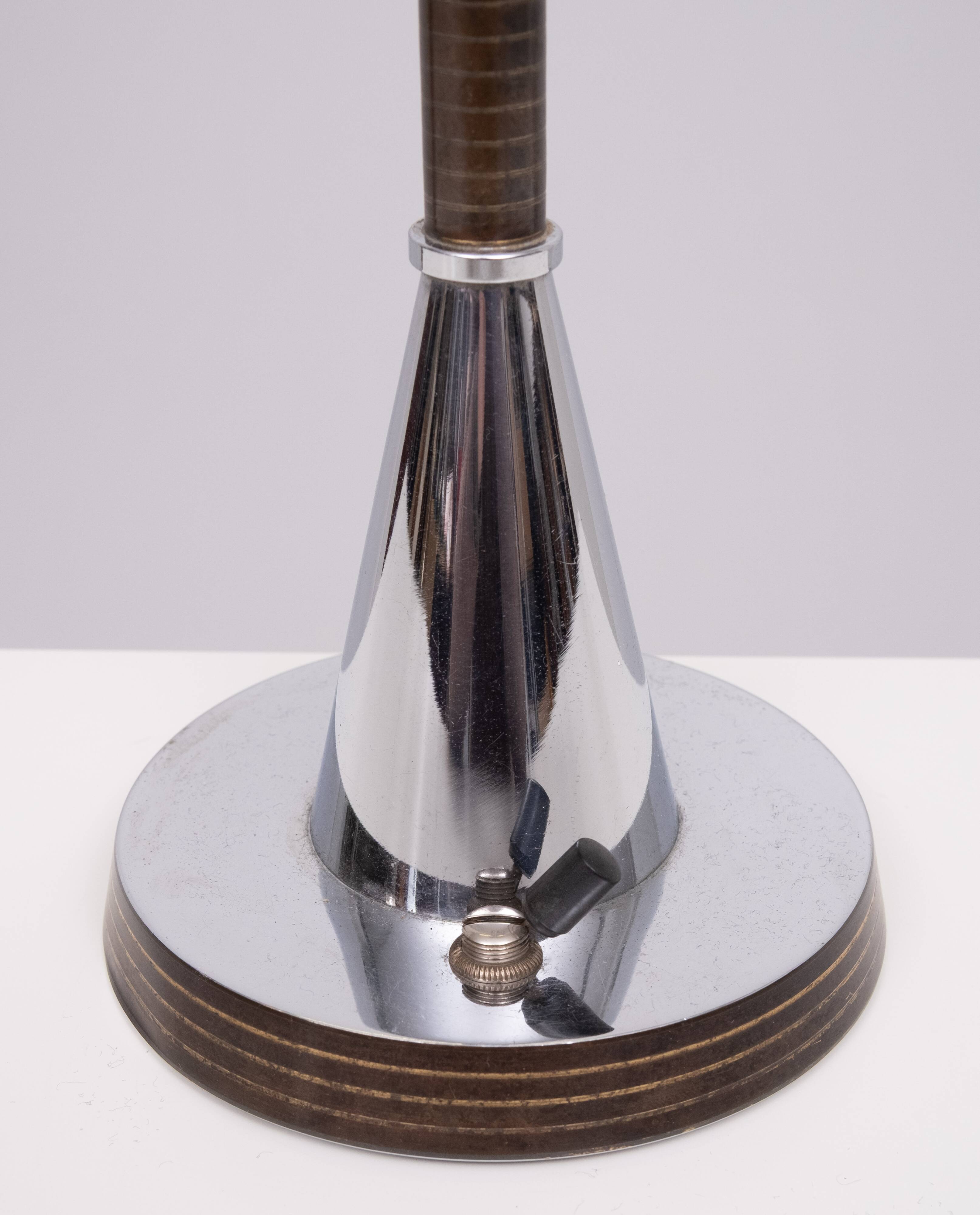 Art Deco Table Lamp by WMF Ikora, Brass and Copper, 1920s