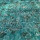 Distressed Turkish Narrow Runner 304 x 76 cm Wool Vintage rug, Overdyed Turquoise