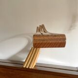 Large curved wooden lamp 1980