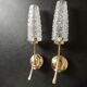 gold metal and glass sconces 1950