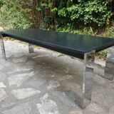 Coffee table in chromed metal and marble 1970