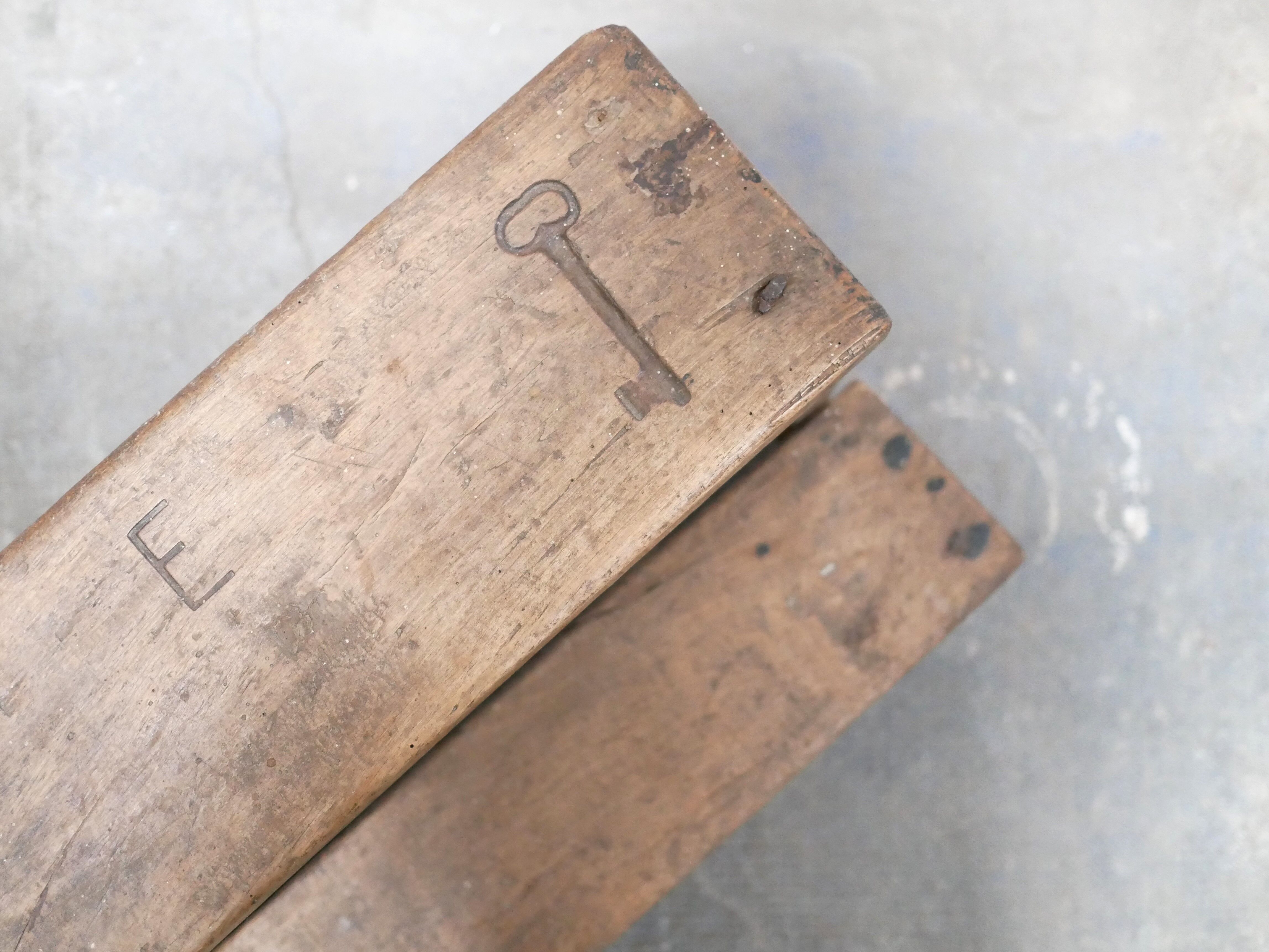 Workshop step, antique wooden stool