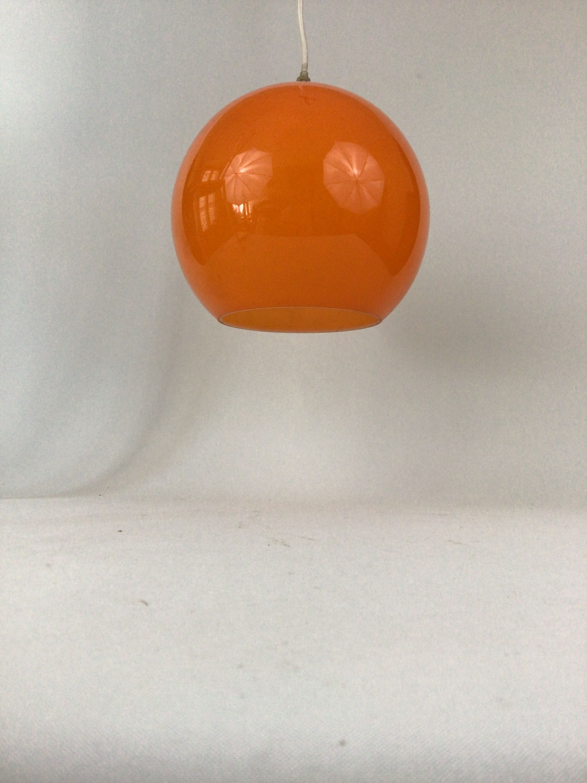 Vintage 70s orange glass pendant lamp