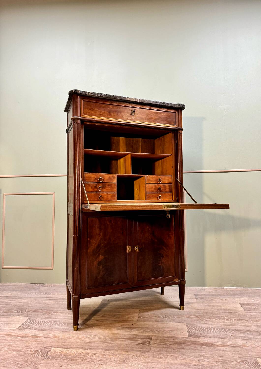 Lady's Secretary In Mahogany Louis XVI XVIII Eme Century