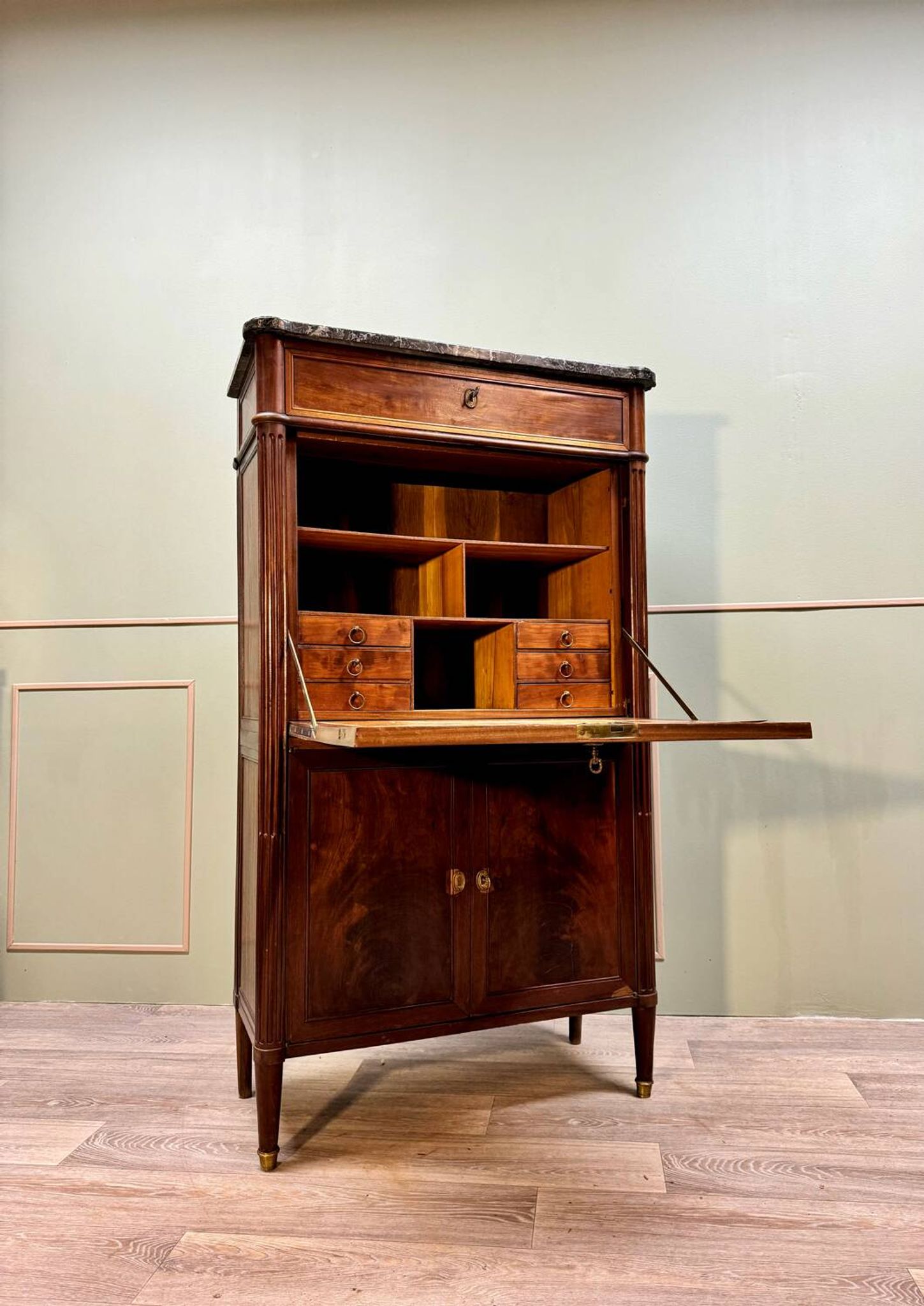 Lady's Secretary In Mahogany Louis XVI XVIII Eme Century
