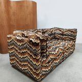 Vintage 2 seater modular sofa seating elements 'Missoni style'