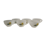 Set 6 cups Arcopal vintage daffodil patterns