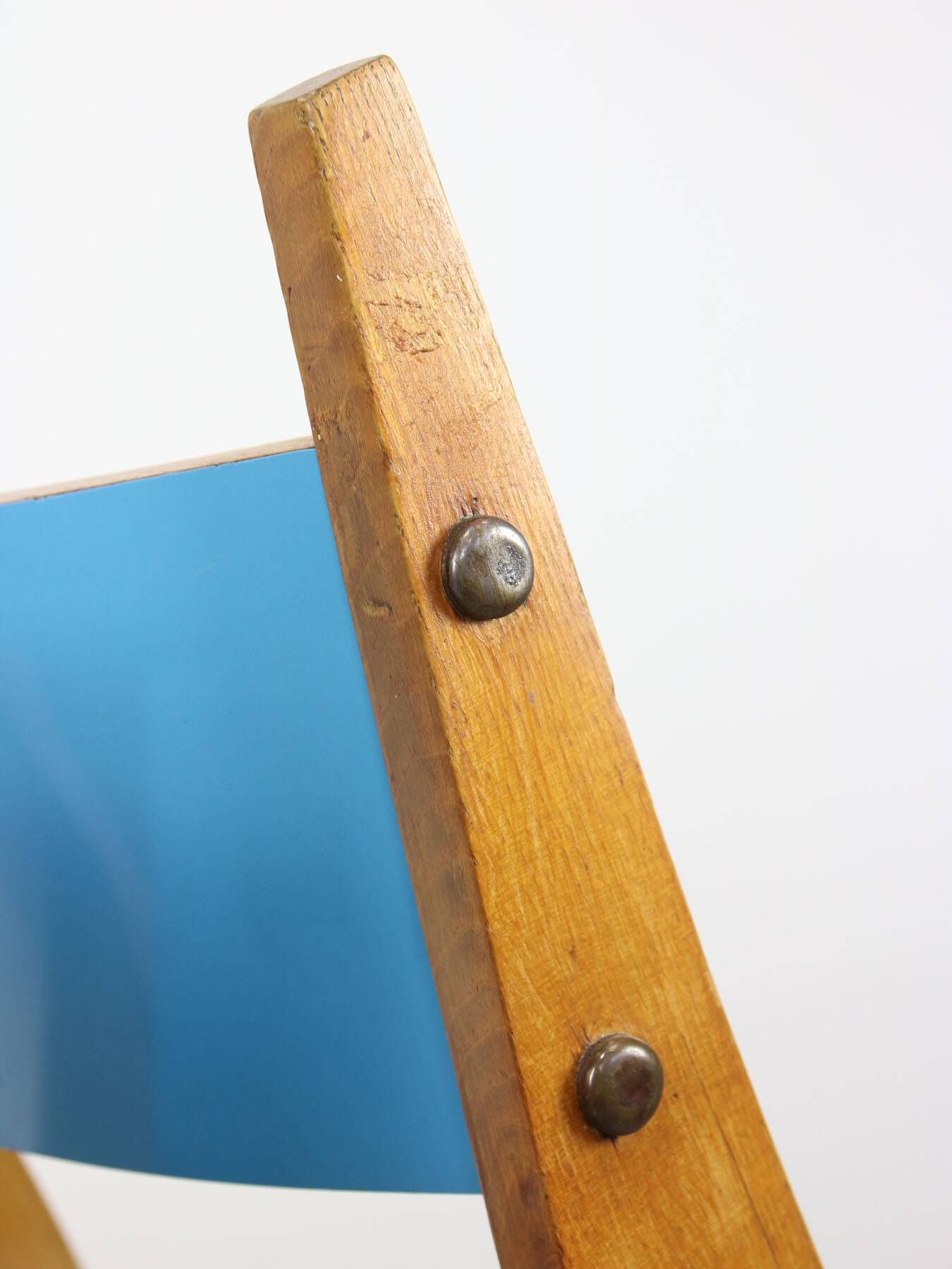 Mid-century Italian Wooden Dining Set of 5 in Blue