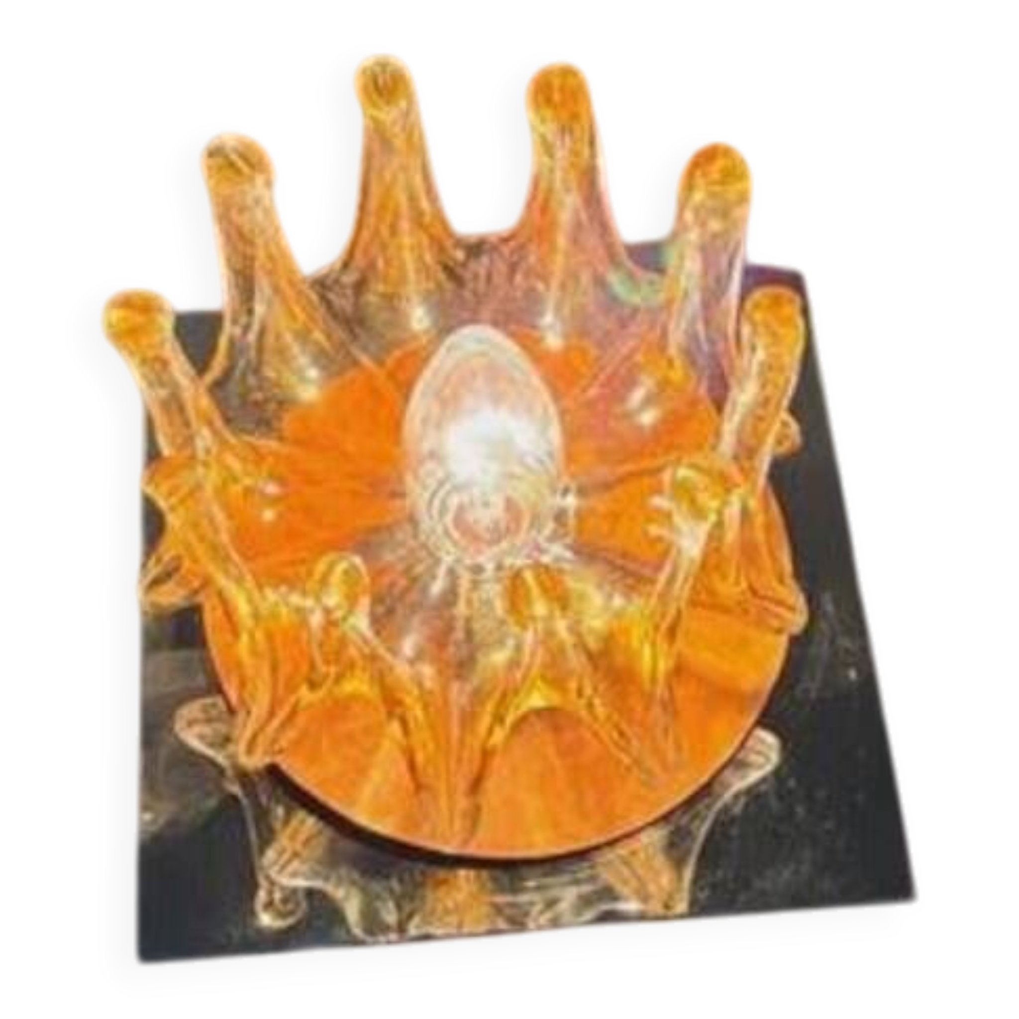 Applique murale Solken Leuchten, verre de Murano ambre, années 1970