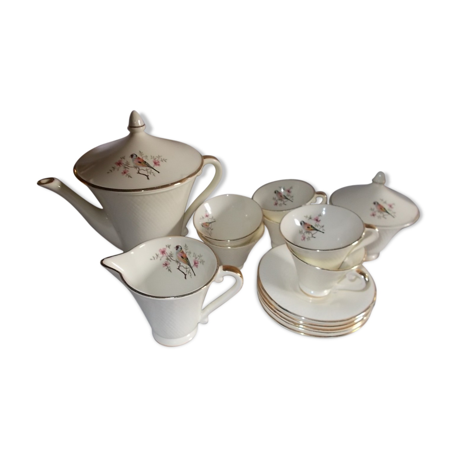 Service à café ou thé en faience Salins France