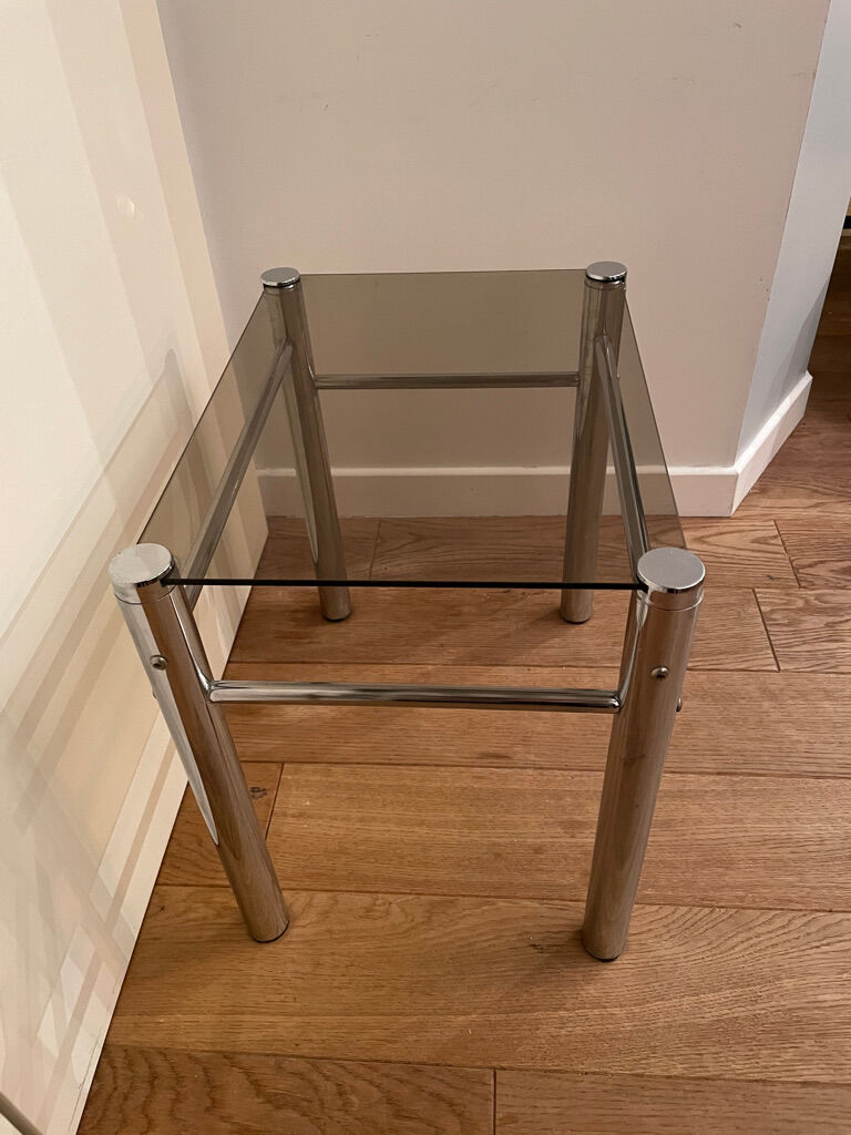 Chrome metal coffee table