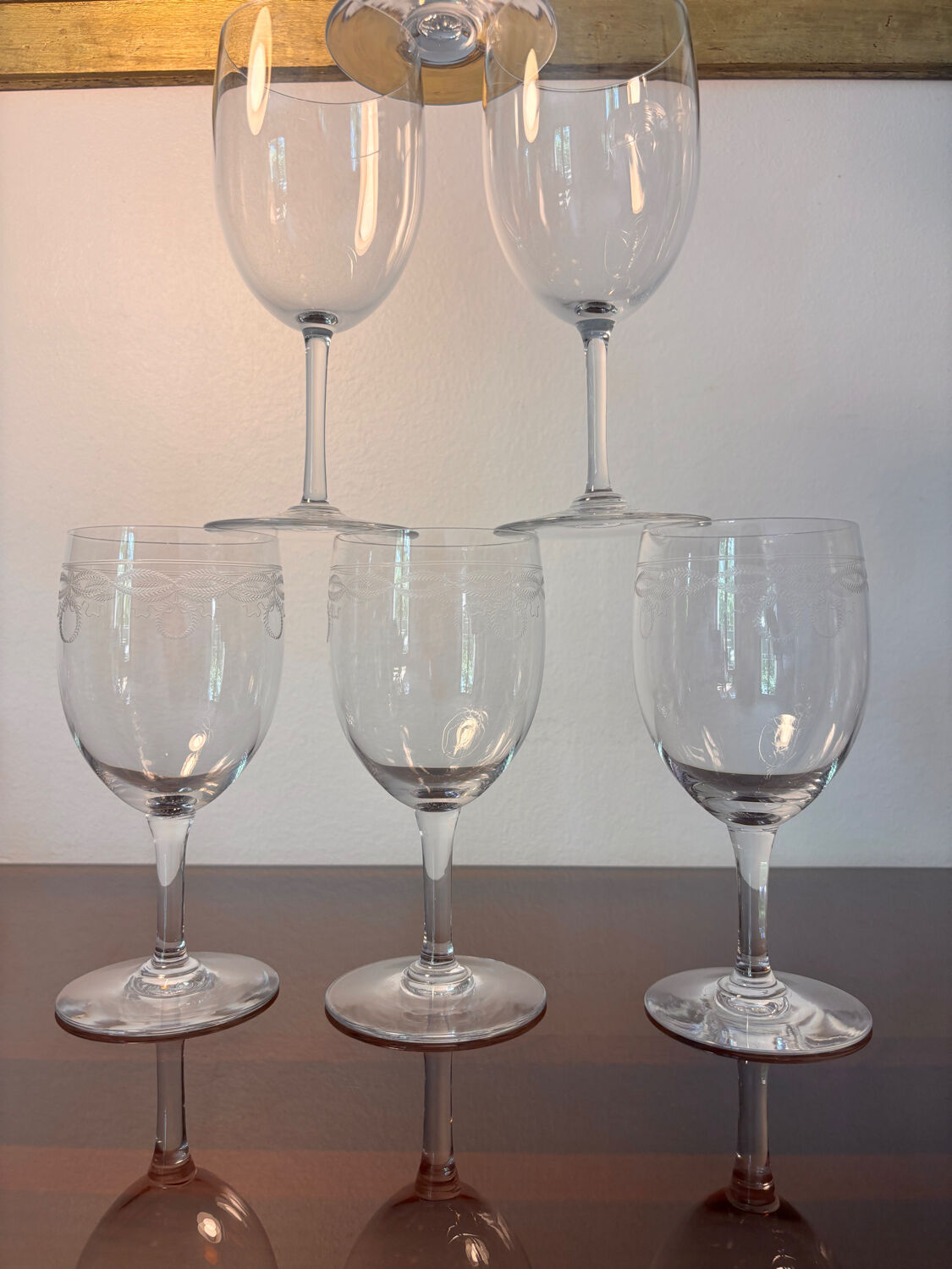 4 Perfection and 2 Byzantine Baccarat glasses