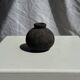 Minuscule black round pot in Indonesian terracotta H7 D7