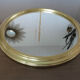 Round mirror top in gilded aluminum art deco