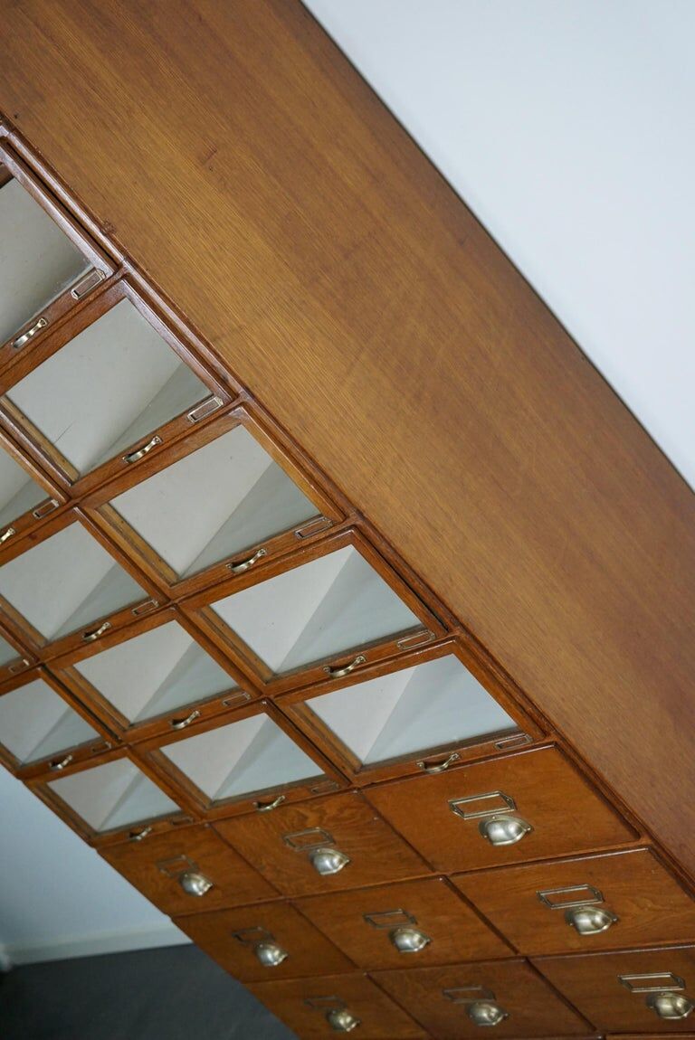 Vintage oak haberdashery shop furniture, Netherlands, 1930s