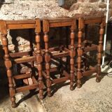 Lot de 3 tabourets en chêne