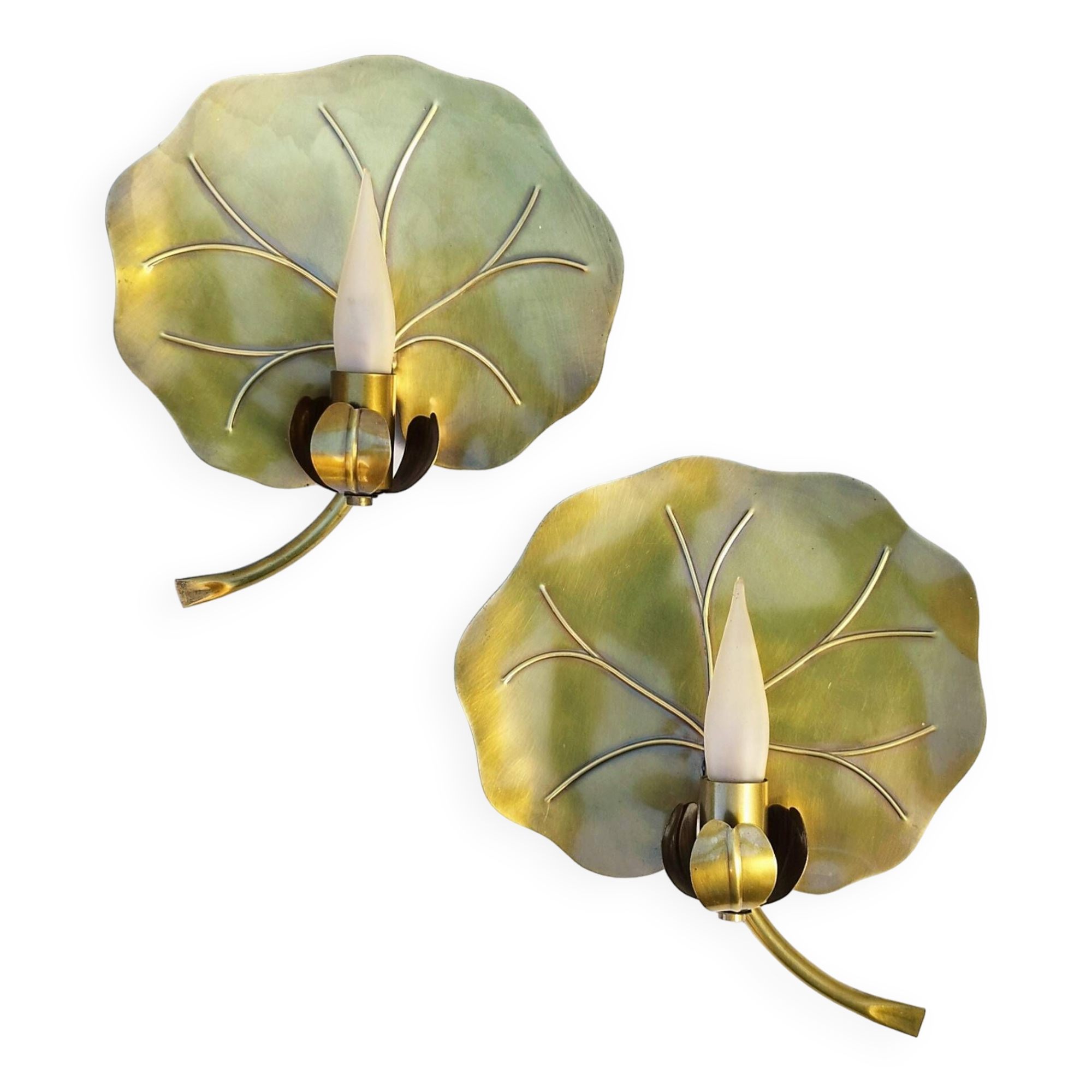 Design 70 water lily brass wall lights