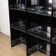 Vintage Space Age bookshelf in black and clear plexiglass – 1970