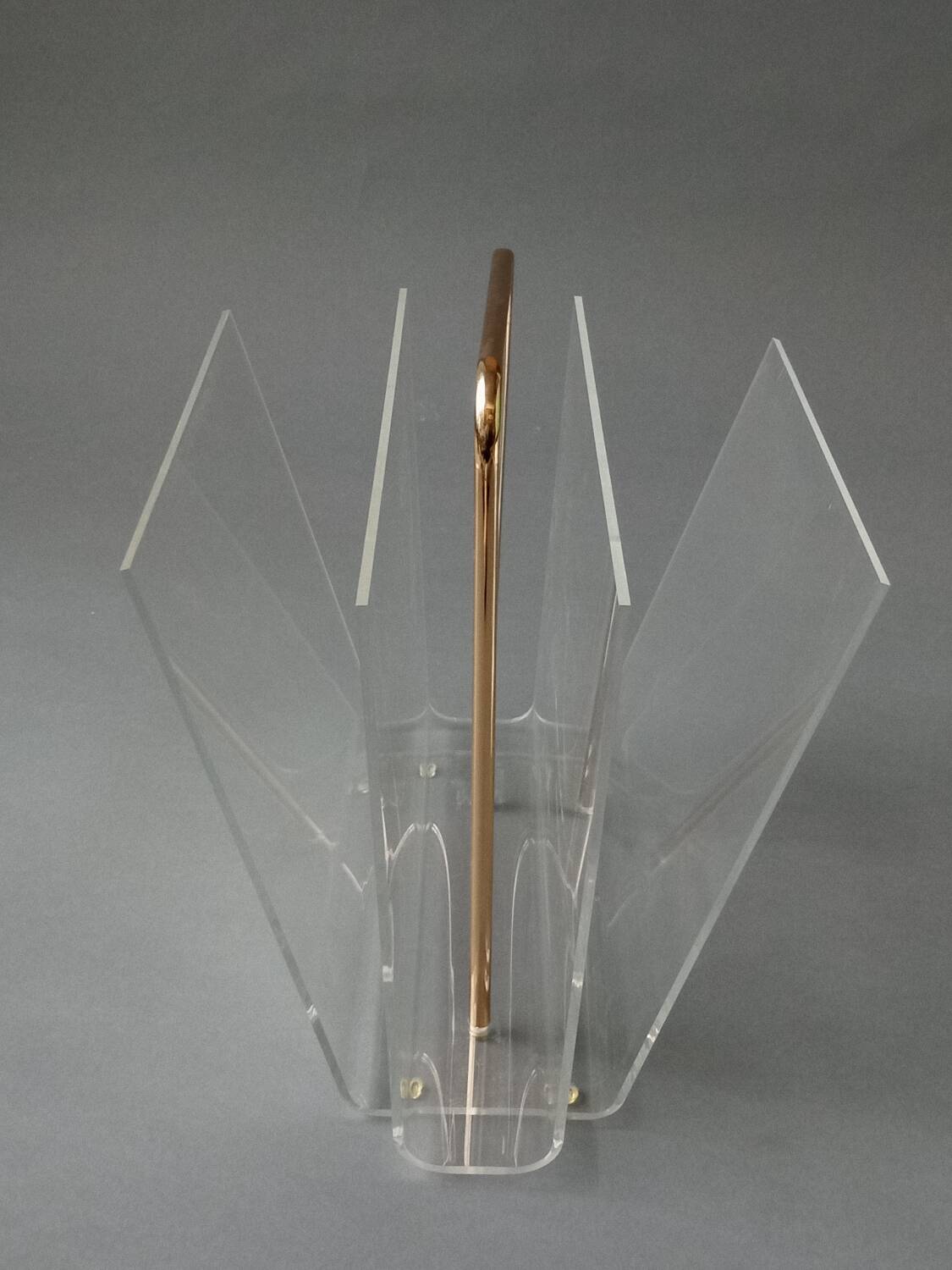 Plexiglas magazine rack by David Lange 1970s