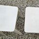 2 tabourets bois peint blanc avec pieds compas