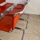 Lot 6 tubular chairs S33 design Mart Stam vintage cognac leather from the 70s
