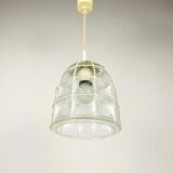 Hanging lamp in iron and glass from Glashütte Limburg, 1960s