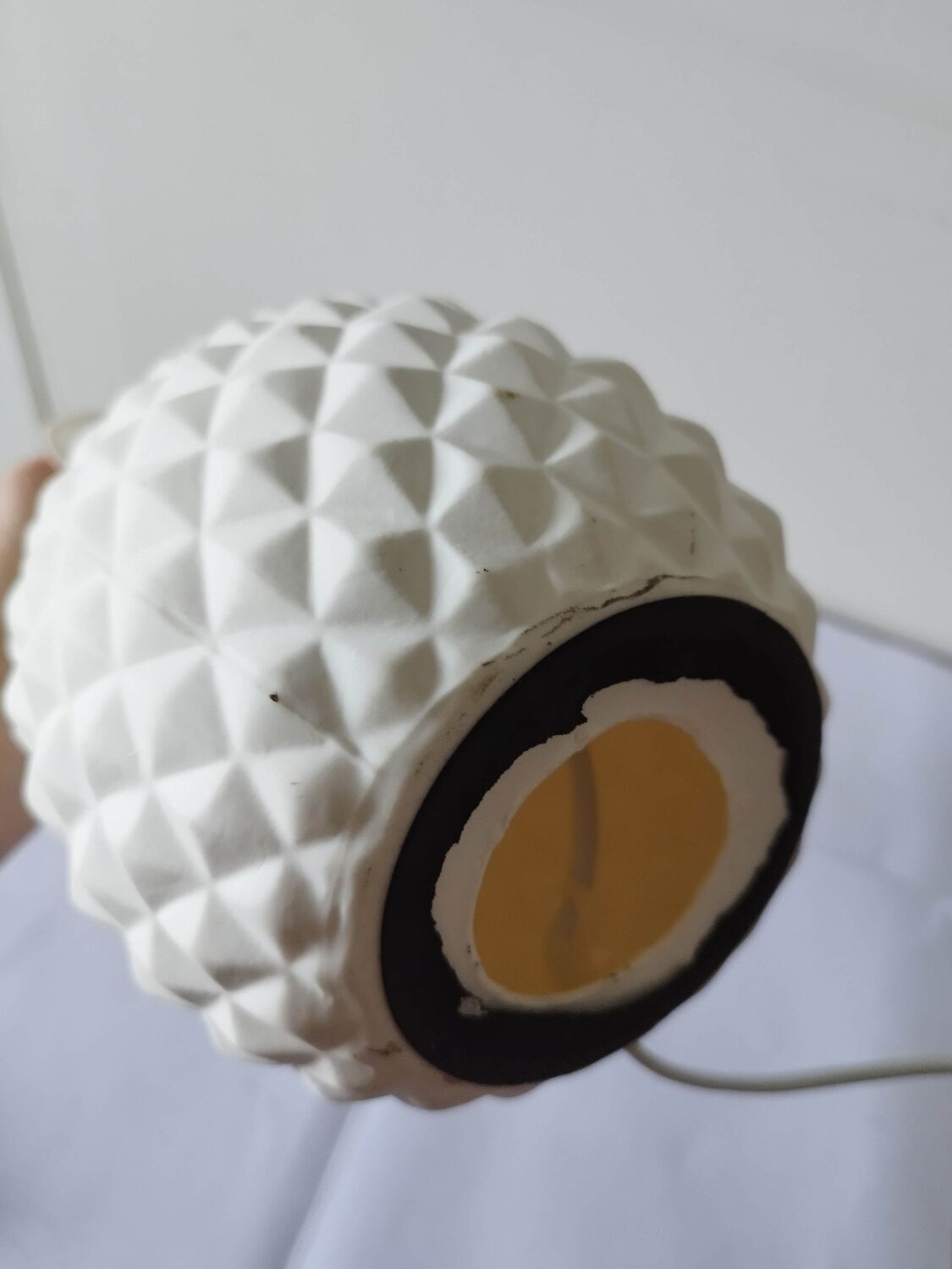 Pineapple lamp in white biscuit